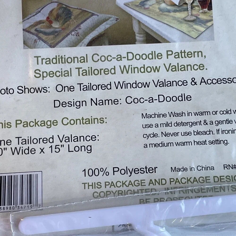 Rooster Farmhouse Kitchen Valance Multicolor 